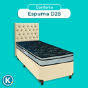 Ver imagem 4 de Conjunto Cama Box Bege Solteiro + Colchão D28 Conforto Paropas + Cabeceira
