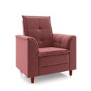 Ver imagem 1 de Poltrona do Papai/vovô/mamãe Sala de Estar Kate Pés Palito Veludo Rosê - New Belle Kate Dia Das Mães