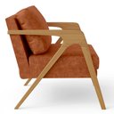 Ver imagem 7 de Kit 02 Poltronas Decorativa Para Sala Pietra Estrutura De Madeira L02 Couríssimo Camel - Lyam