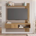 Ver imagem 2 de Painel para TV até 65 Polegadas Ripado 183x150cm Marrom Moon