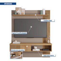 Painel para TV até 55 Polegadas com Ripado Moon  - 8