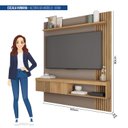 Ver imagem 4 de Painel para TV até 65 Polegadas Ripado 183x150cm Marrom Moon