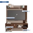 Ver mais imagens de Painel Ripado para TV até 55 Polegadas 150CMX183CM Moon Marrom