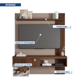 Painel para TV até 55 Polegadas com Ripado Moon  - 8