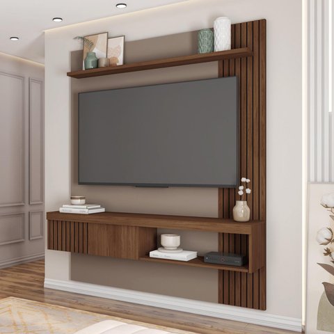 Painel para TV até 55 Polegadas 183cmx150cm com Ripado Moon