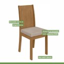 Ver imagem 7 de Kit 6 Cadeiras de Jantar Estofadas Athenas Amêndoa Clean/Veludo Naturale Creme
