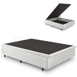 Cama Box Baú Viúva 120x203x42cm Corino Linho com Pistão a Gás - 2
