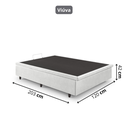 Ver imagem 4 de Cama Box Baú Viúva 120x203x42cm Corino Linho com Pistão a Gás