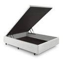 Ver imagem 6 de Cama Box Baú Viúva 120x203x42cm Corino Linho com Pistão a Gás