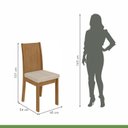 Ver imagem 4 de Kit 6 Cadeiras de Jantar Estofadas Athenas Marrom Amêndoa Clean/Linho Rinzai Bege