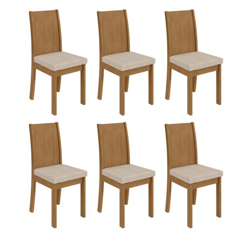 Kit com 6 Cadeiras para Sala de Jantar Athenas