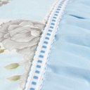 Ver imagem 3 de Jogo Cama Lençol Fiore Casal Padrão Estampado 180 Fios 100% Algodão com Babadinho 4 Peças Azul Flora
