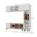 Ver imagem 3 de Estante Home para Tv até 65 Polegadas com 3 Portas Concept Yescasa Branco/Nogal
