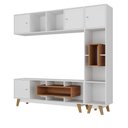 Ver imagem 2 de Estante Home para Tv até 65 Polegadas com 3 Portas Concept Yescasa Branco/Nogal
