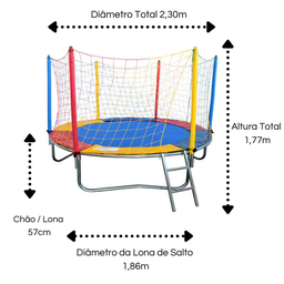 Cama Elástica Pula Pula 2,30m Nacional Premium - 2