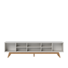 Rack Bancada Fortaleza 4 Portas Ripadas e Pés Retrô Off White Matte - Colibri - 3