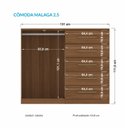 Ver imagem 3 de Cômoda 2 Portas 5 Gavetas Málaga Santos Andirá