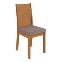 Ver imagem 7 de Conjunto Sala de Jantar 4 Lugares Redonda Tampo Vidro/MDF Mesa Celebrare e Cadeiras Athenas Marrom Amêndoa Clean/Off White/Suede Animale Bege