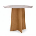 Ver imagem 6 de Conjunto Sala de Jantar 4 Lugares Redonda Tampo Vidro/MDF Mesa Celebrare e Cadeiras Athenas Marrom Amêndoa Clean/Off White/Suede Animale Bege
