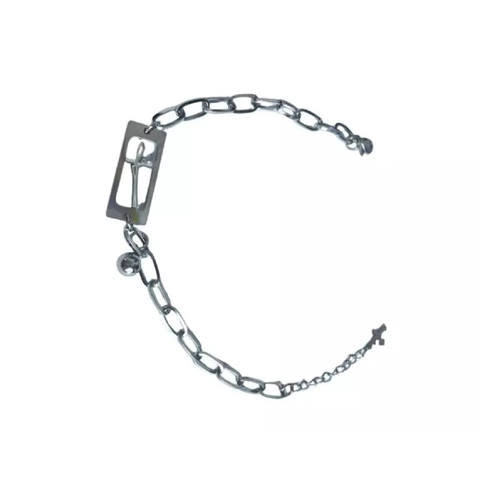 Pulseira Religiosa Aço Inox Prateada Plaquinha Vazada Fé