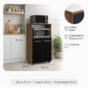 Ver imagem 2 de Balcão Multiuso Tais para Cozinha 2 Portas Mdp Cor:savana / Preto