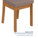 Ver mais imagens de Conjunto Sala de Jantar 4 Lugares Redonda Tampo MDF Mesa Celebrare e Cadeiras Athenas Marrom Amêndoa Clean/Off White/Veludo Animale Bege