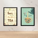 Ver imagem 1 de Kit 2 Quadros Cozinha - Chá 24x18cm:moldura Branca