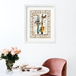 Quadro Cozinha Vintage - 60x48cm:madeira Preta - 2 Quadro Cozinha Vintage - 60x48cm:madeira Preta - 2