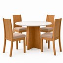 Ver imagem 2 de Conjunto Sala de Jantar 4 Lugares Redonda Tampo MDF Mesa Celebrare e Cadeiras Athenas