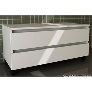 Gabinete de Banheiro Bn3603 2 Gavetas C/ Rodízio Cor Branco - Tecno Mobili