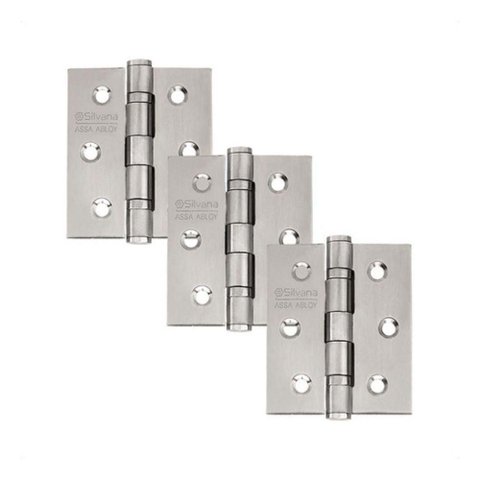 Dobradiça para Porta 882 com Rolamento Embutir Inox 304 Silvana 3 Peças