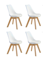 Ver imagem 1 de Kit 4 Cadeiras Charles Eames Leda Design Wood Estofada Base Madeira - Branca