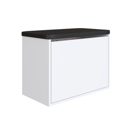 Sapateira Puff Basculante 65cm 9 Pares com Estofado Branco Sp0007