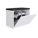 Ver imagem 2 de Sapateira Puff Basculante 65cm 9 Pares com Estofado Branco Sp0007