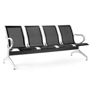 Cadeira Longarina Aeroporto 4 Lugares:preto