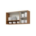 Ver imagem 5 de Armário Aéreo 2 Portas com Nicho Decorativo 120cm Venaly Marrom/Cinamomo