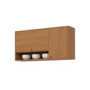 Ver imagem 3 de Armário Aéreo 2 Portas com Nicho Decorativo 120cm Venaly Marrom/Cinamomo