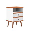 Ver imagem 3 de Conjunto 2 Mesas de Cabeceira Pés Palito Alan Branco / Freijó