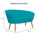 Ver imagem 4 de Namoradeira Estofada Decorativa Para Recepção Pétala Suede Azul Turquesa - LM DECOR