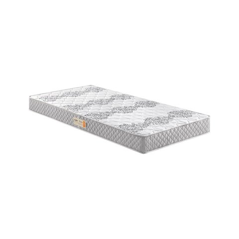 Colchão Solteiro Ecoline Espuma D45 Bordado 78x188x17cm Cinza/Branco Ecoflex