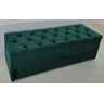 Puf Baú Gaveta Casal (Gaveta e Baú) 140x50x45cm Na Cor Verde - Botões Na Mesma Cor - 1