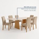 Ver mais imagens de Conjunto de Mesa 6 Lugares com 6 Cadeiras Lyra MDF 160x80cm Cinamomo e Off White