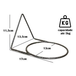 Kit 3 Suportes 13cm Anel Redondo Pendurar Vaso Planta Parede - 2