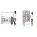 Ver imagem 3 de Quarto de Bebê Completo Guarda Roupa 3 Portas 2 Gavetas com Berço 3 em 1 Abracadabra Espresso Móveis Branco/Rústico