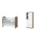Ver imagem 2 de Quarto de Bebê Completo Guarda Roupa 3 Portas 2 Gavetas com Berço 3 em 1 Abracadabra Espresso Móveis