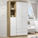 Ver imagem 6 de Quarto de Bebê Completo Guarda Roupa 3 Portas 2 Gavetas com Berço 3 em 1 Abracadabra Espresso Móveis Branco/Rústico