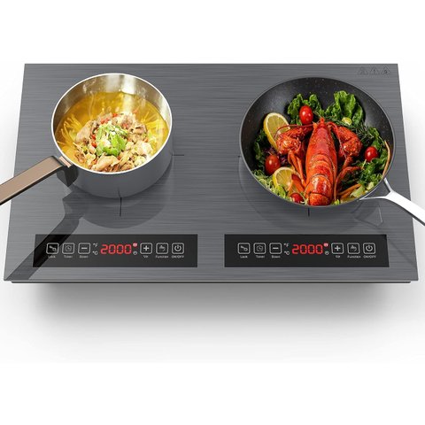 Gtkzw Cooktop de Indução 110v, 24 Polegadas, 2 Queimadores (preto)