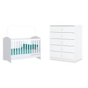 Ver imagem 2 de Quarto de Bebê Completo Cômoda 5 Gavetas com Berço 3 em 1 Abracadabra Espresso Móveis Branco