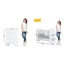 Ver imagem 3 de Quarto de Bebê Completo Cômoda 5 Gavetas com Berço 3 em 1 Abracadabra Espresso Móveis Branco