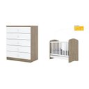 Ver imagem 2 de Quarto de Bebê Completo Cômoda 5 Gavetas com Berço 3 em 1 Abracadabra Espresso Móveis Branco/Rústico